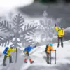 4x Resin 1/87 Scale Miniature Model Hiking Climbing Figures Character Doll Railway Layout Toys Train Diorama Decor Children Toys 4