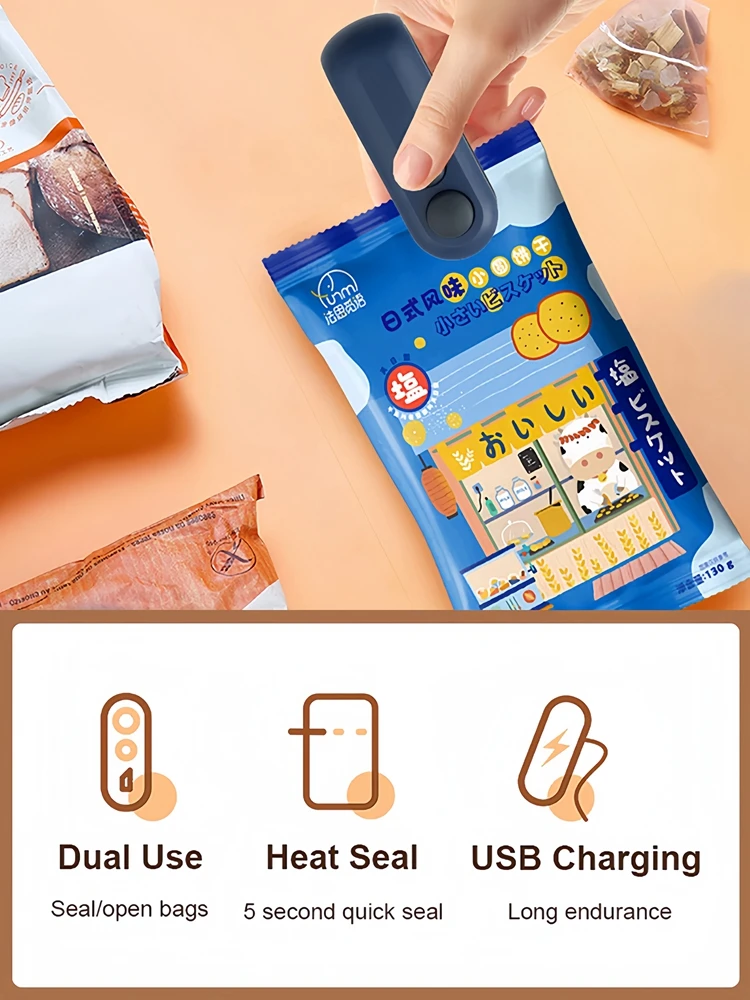 Mini Heat Bag Sealing Machine Handheld Sealer Food Packaging Heat Sealer