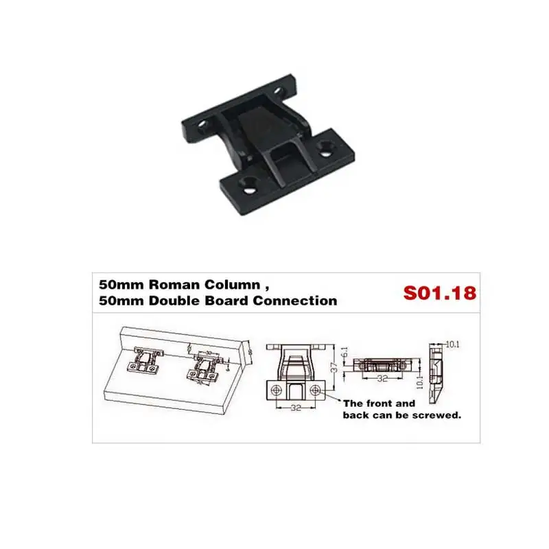 HJGarden Lot De 4 Fixations De Suspension Keku Noires à Fixation Rapide Pour Panneau De Meubles, Installation Rapide, Clip à Pousser Pour Colonne Romaine, Fixation Murale, Cloison, Panneaux D'armoire