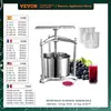 VEVOR 1.6 Gal/6L Manual Fruit Wine Press Maker Stainless Steel Household Nature Vegetables Juice Making Machine for Home Kitchen 1