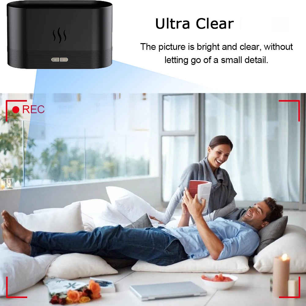 4K HD Mini WiFi Camera 1080P HD Mist Humidifier Camera Motion Detection Home Security Monitor Remote View Video Recorder DVR Cam 2