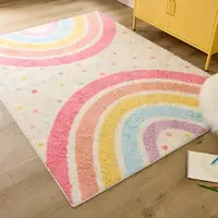 Shaggy Bedroom Rugs for Kids Rainbow Fluffy Carpet Living Room Hairy Nursery Play Mat for Children Plush Baby Rugs Soft Foot Mat 1