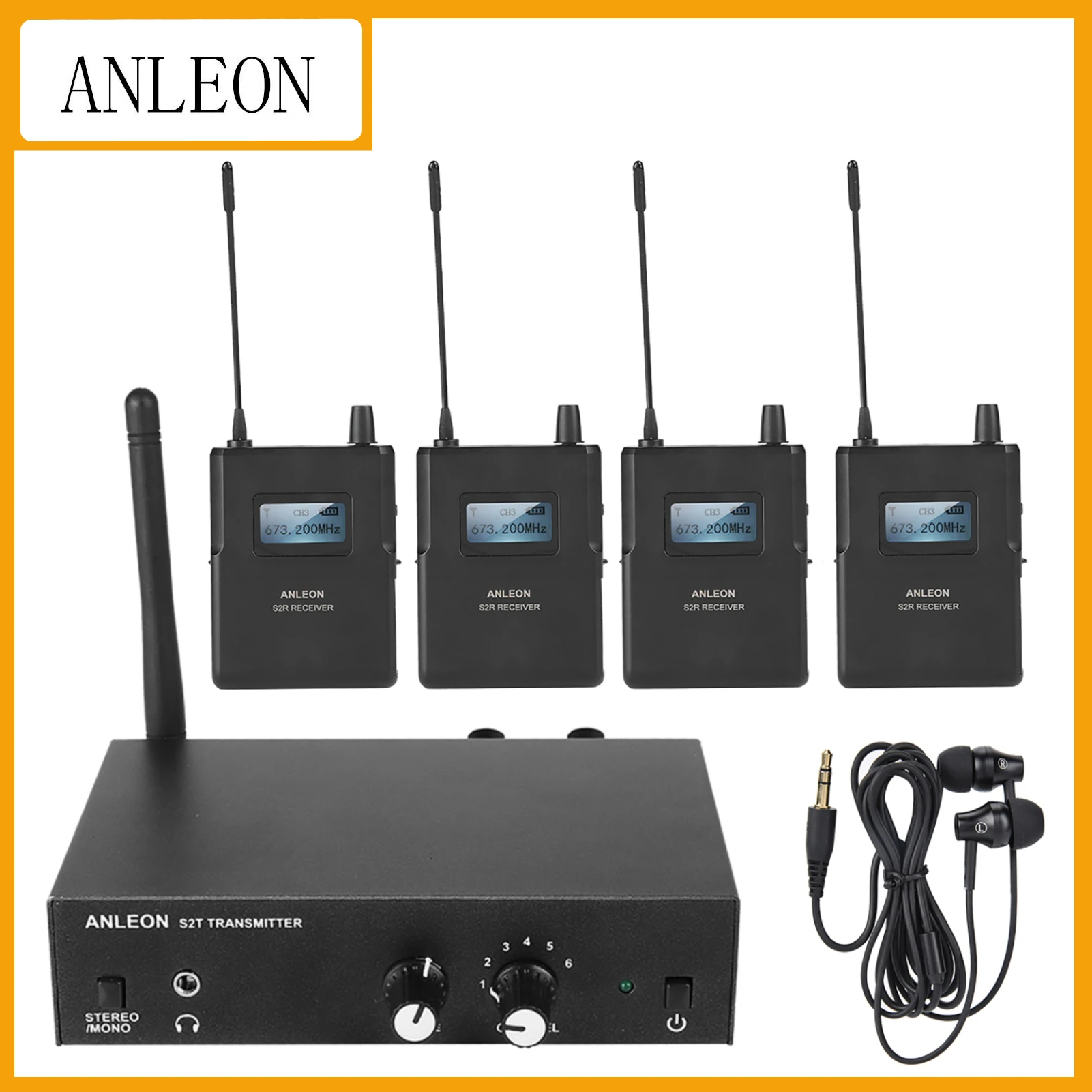 ANLEON S2 UHF Stereo Wireless Monitor System In-ear System (526-535Mhz) ANLEON S2 UHF Stereo Wireless in-Ear Monitor System