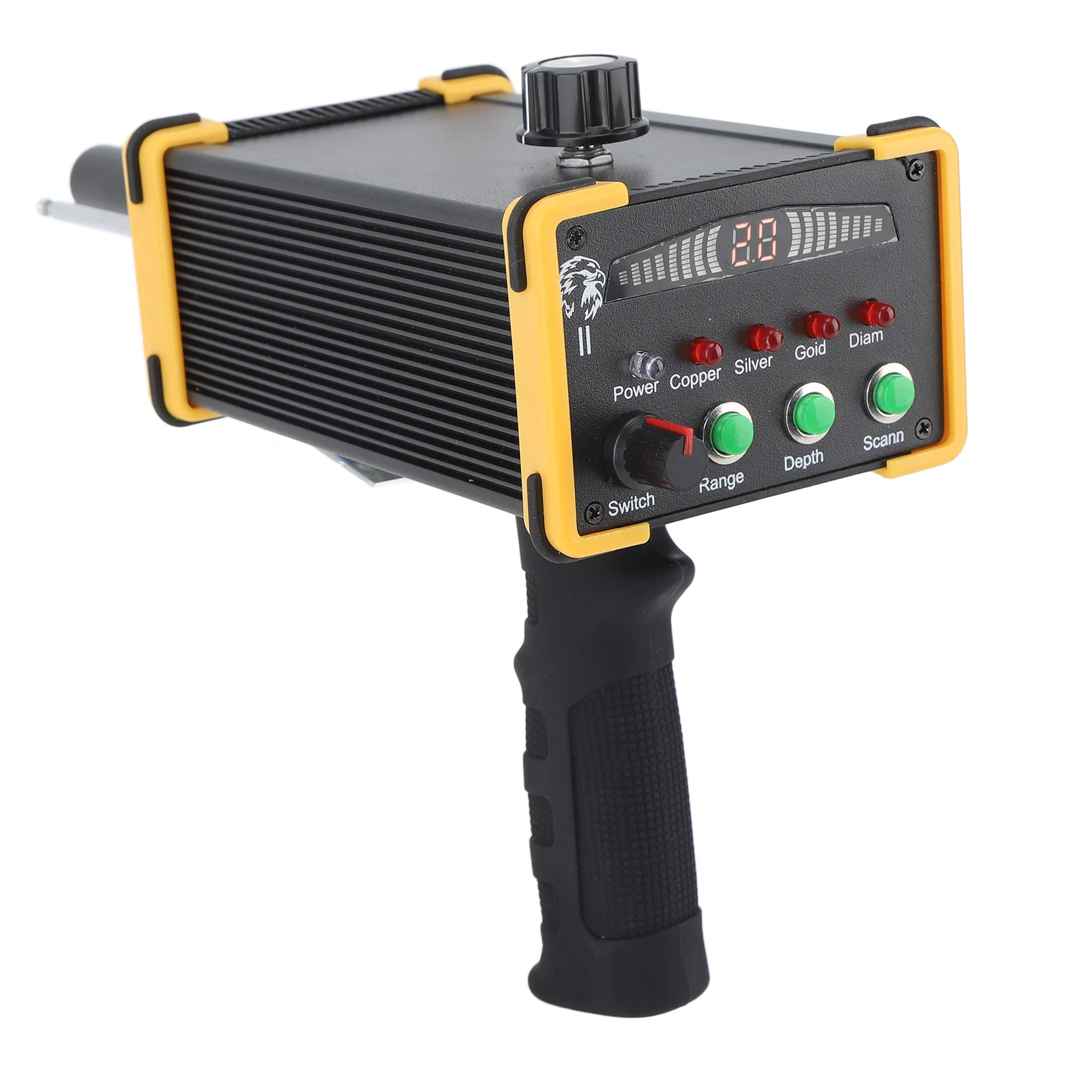 Underground Metal Detector Efficient High Accuracy Metal Detector Yellow Frame 1000m Detect Range High Sensitivity for Garden
