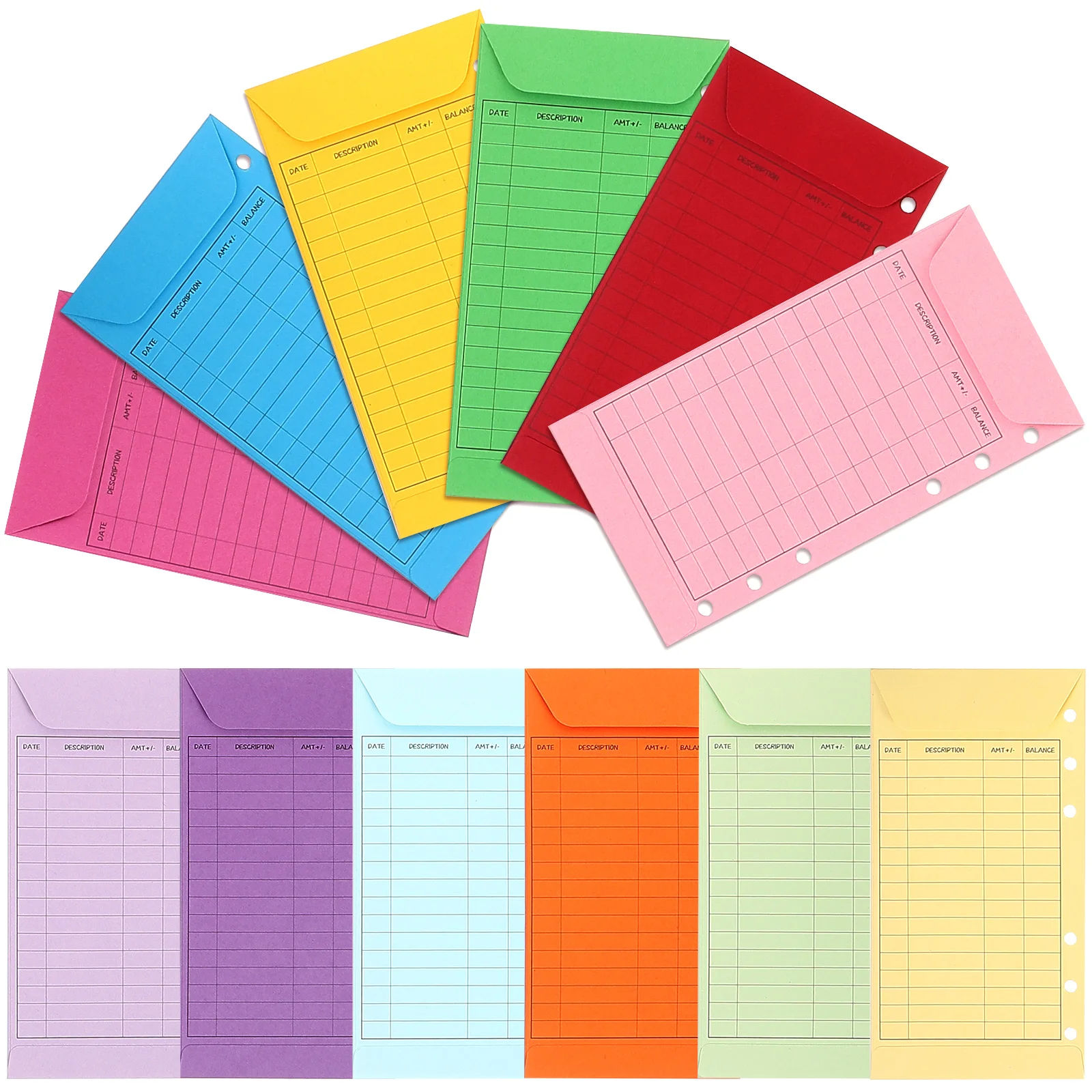 

Budget Card Pattern with Hole Cash Plan Consumption Envelope Loose-leaf Account Book Envelopes Purses