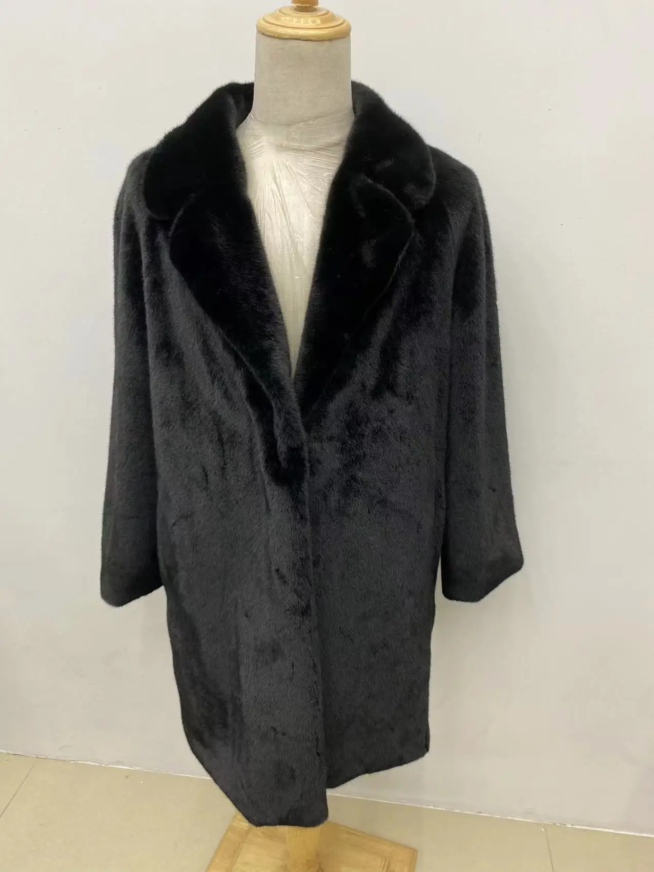 Winter Women High Quality Faux Mink Fur Coat Luxury Long Fur Coat Loose Lapel OverCoat Thick Warm Plus Size Female Plush Coats