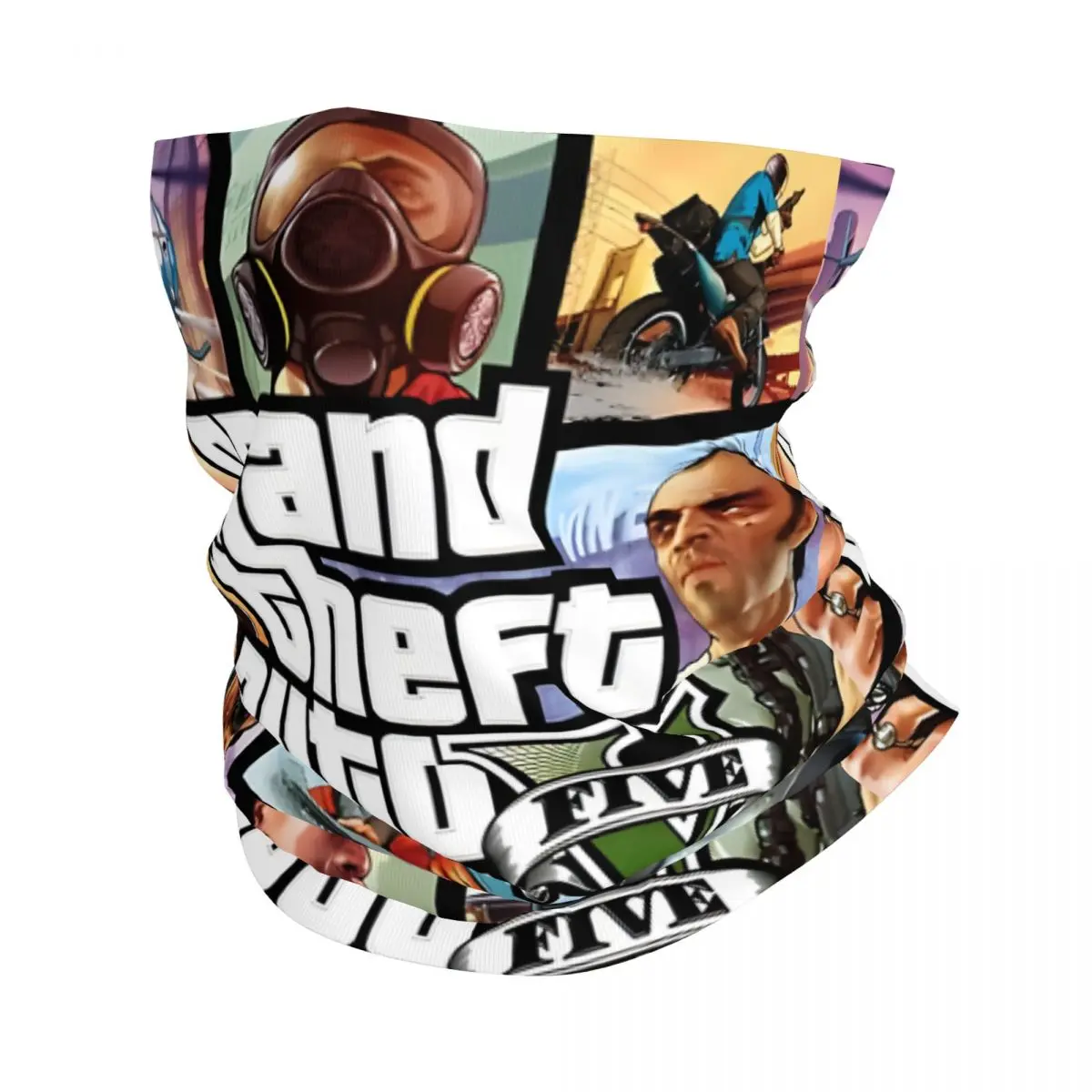 

GTA V Grand Theft Auto Bandana Neck Cover Printed Motocross Wrap Scarf Running Unisex Adult Windproof