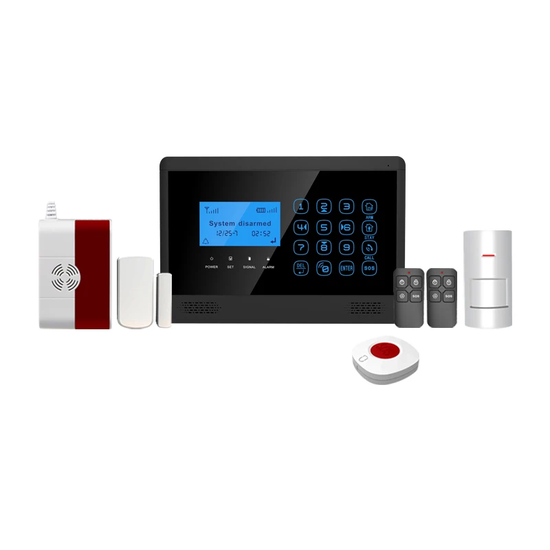 

Professional GSM a-l-a-r-m host system with LCD display and touchkeypad YL-007M2BX sistema di allarme