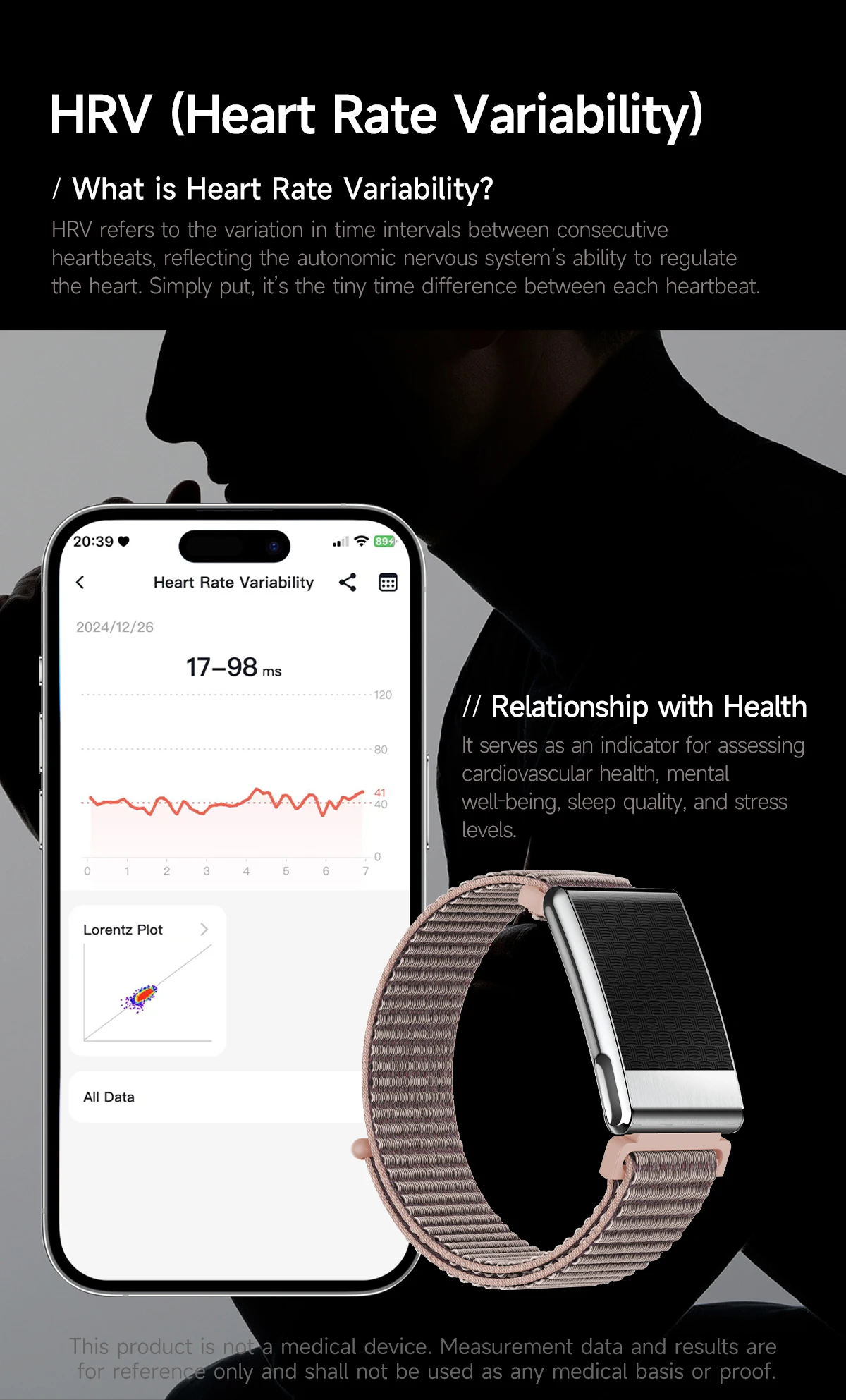 New No Screen Health Bracelet Precise Heart Rate Blood Pressure ECG Monitor Call Reminder Smart Watch Sport Band Fitness Tracker