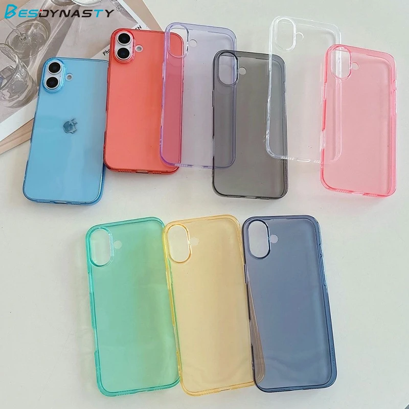 Luxury Crystal Candy Color Transparent Shockproof Case with Clear Back Cover