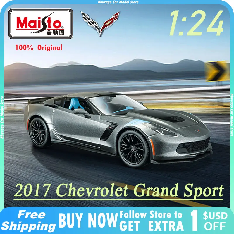 

Maisto 1:24 2017 Chevrolet Corvette Sport Model Car Alloy Luxury Diecast Edition Sports Collection Ornaments Children Toys Gift