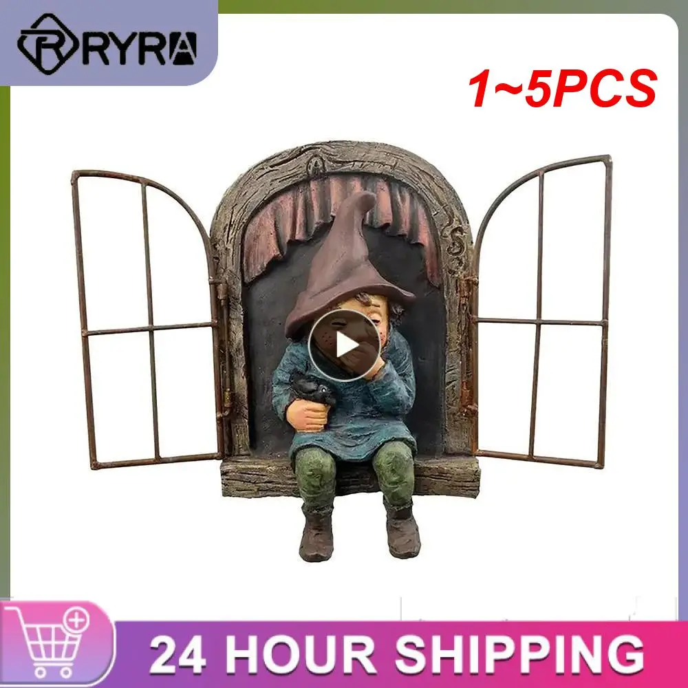 

1 ~ 5 шт. озорная садовая статуя Elf Out The Door Tree Hugger Home Yard Decor