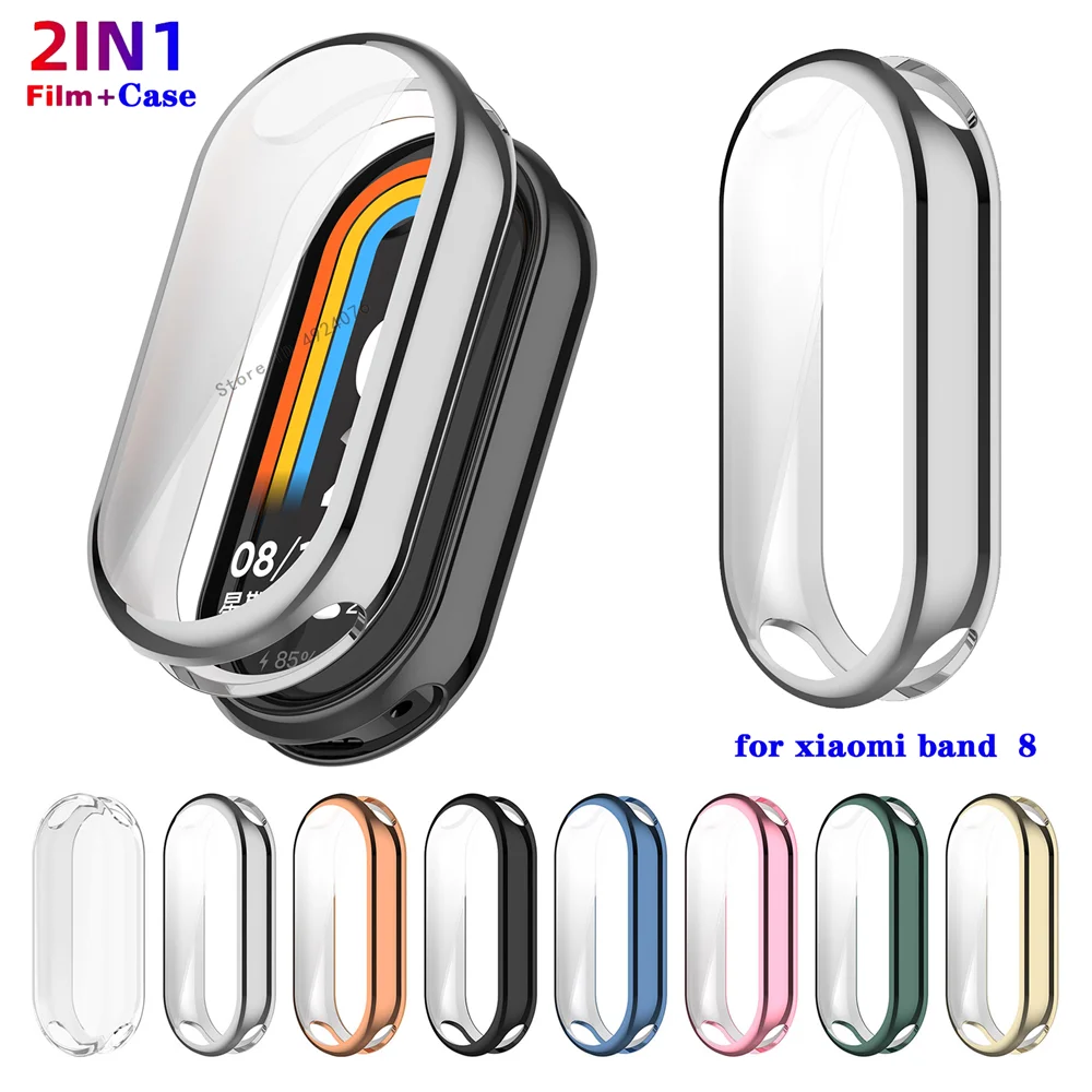 

Soft TPU Protective Cover for Xiaomi Mi Band 8 Full Cover Screen Protector Plating Case For xiaomi mi band 8 Case Accessories