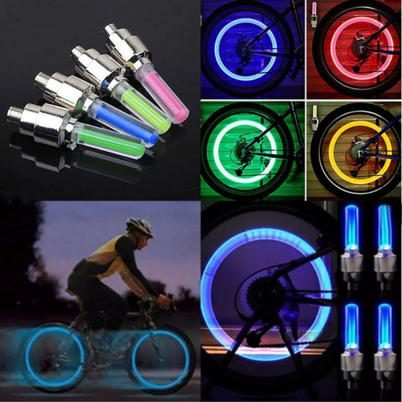 LED Neon Flash Light Lamp Bike Car Motor Tire Wheel Valve Sealing Caps Bicycle Valve Cap Bicycle Tire Valve Cap Valve Cap Valve Caps 1Pcs