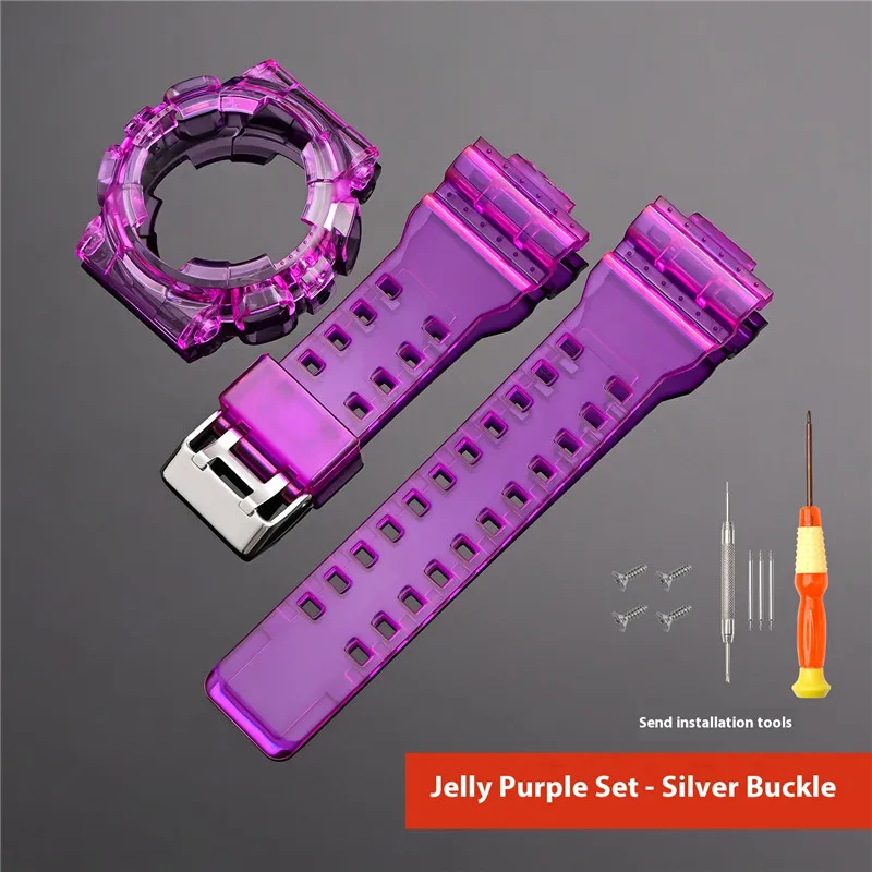 Transparent Resin Watch Strap Case Bezel - Durable Sporty Waterproof Design