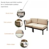 2 Piece Corner & Armless Sofa Outdoor Furniture Sectional Couch Set Patio Loveseat 4