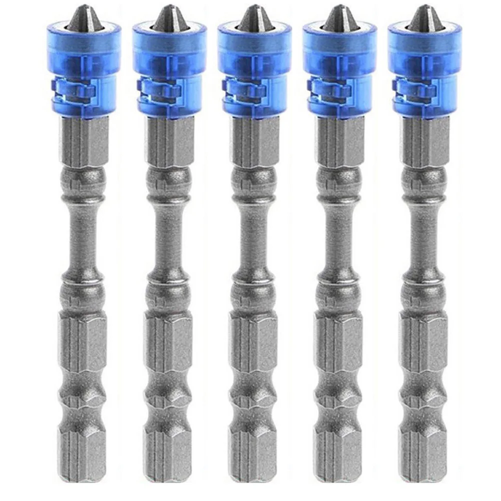 

5pcs Magnetic Screwdriver Bit Set PH2 Cross Head Screwdriver Bits Anti-Slip 1/4 Inch Hex Shank Drywall Electric Screwdriver Tool