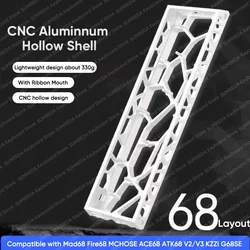 Enhanced Aluminum Keyboard Case Shell - 68% Keys Layout (White)