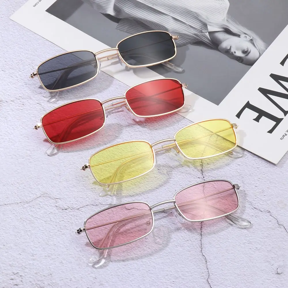 

Retro Small Oval Women's Sunglasses Brand Shades Classic Candy Color Metal Rectangular Sun Glasses Fashion Eyewear UV400