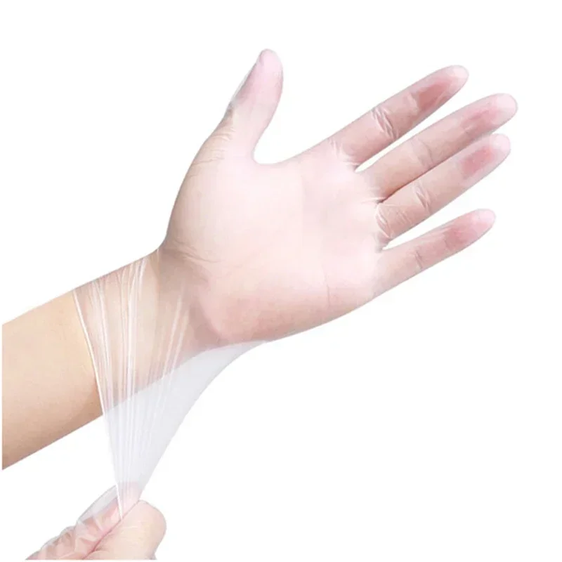 Latex Free Gloves TPE Disposable Gloves Transparent Non-Slip Acid Work Safety Food Grade Household Cleaning 100Pcs/box