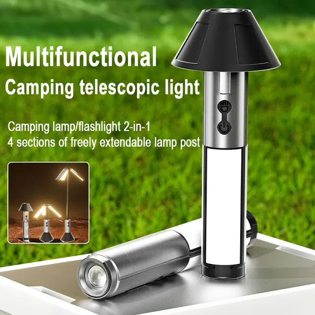 Portable Telescopic LED Flashlight Rechargeable Folding Searchlight for Outdoor Car Repair Camping Tent Lighting 2