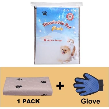 Washable Dog Pee Pads with Puppy Grooming Gloves,Puppy Pads,Reusable Pet Training Pads,Large Dog Pee Pad 3