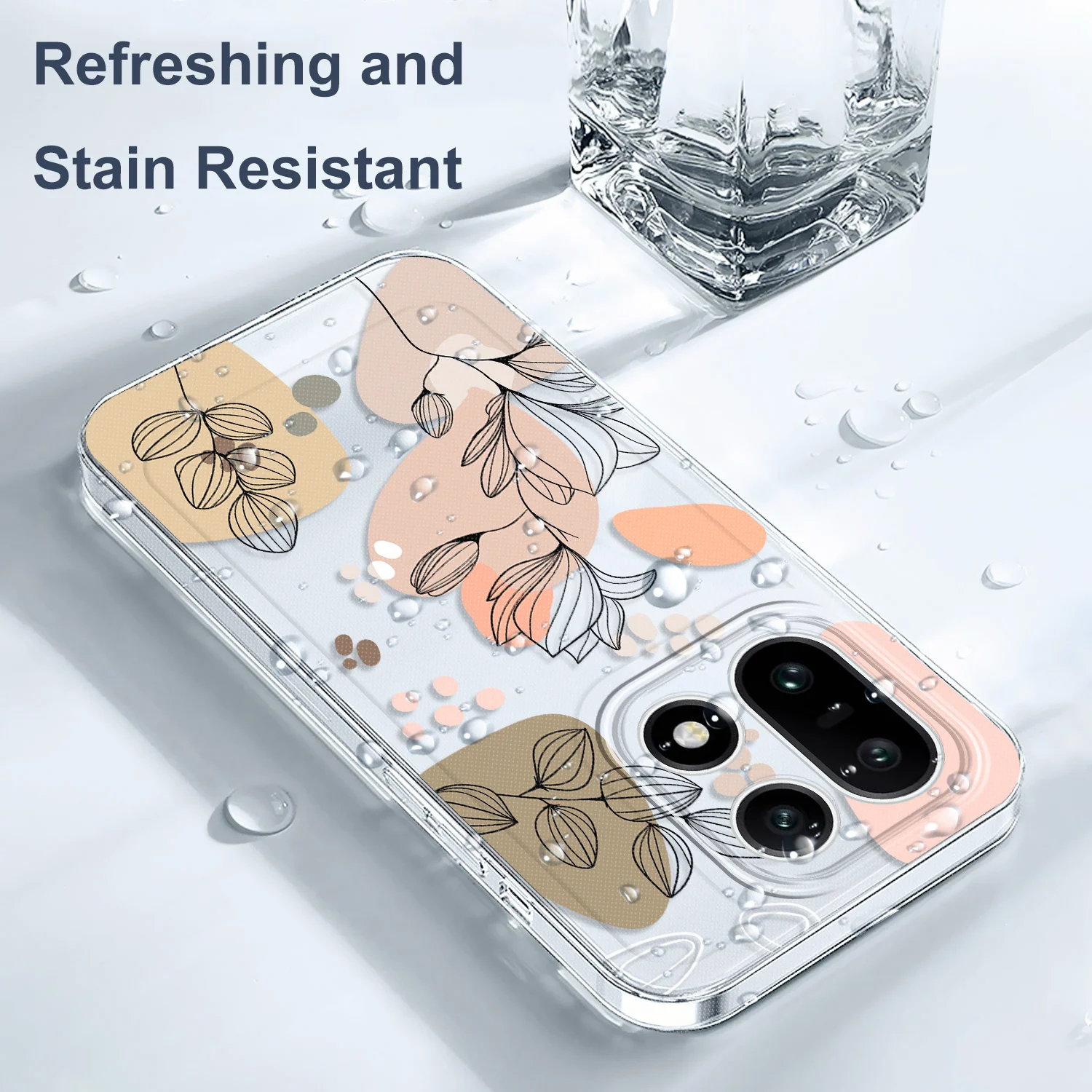 Elegant Transparent Floral Soft TPU Phone Case