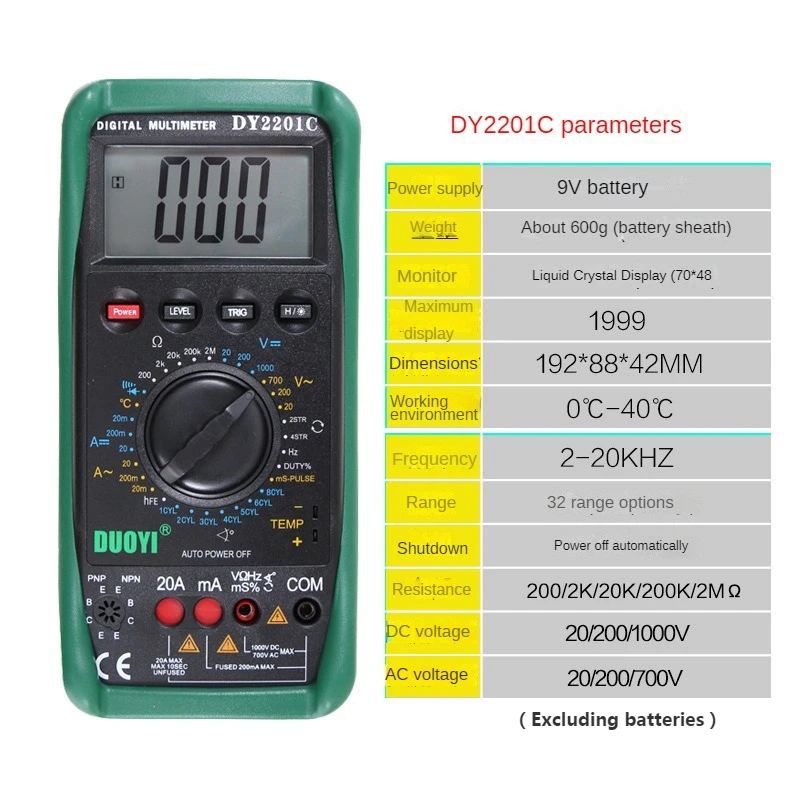 

DOUYI DY2201C Automobile Multimeter Maintenance Digital Multimeter Maintenance ABD Digital Display Fully Automatic