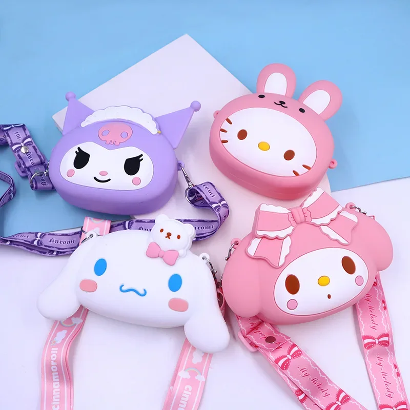 

Sanrioed Kawaii Anime Cartoon series HelloKitty My melody Kuromi High-value cute coin purse girl messenger bag children's gift