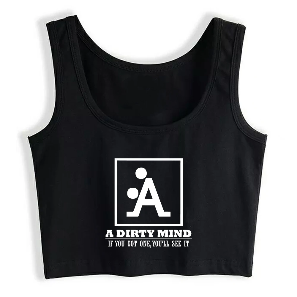 

Dirty Mind Graphic Cotton Sexy Fit Crop Top Hotwife Humor Flirting Style Tank Top Swinger Creative Playful Lifestyle Camisole