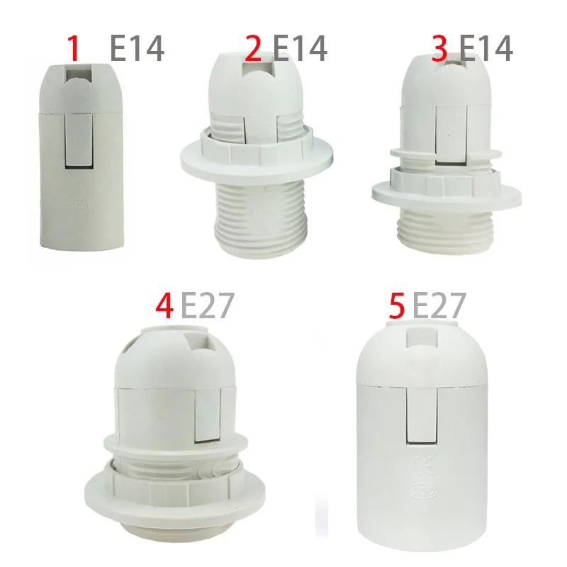 Screw E14 E27 LED Light Bulb Lamp Base Cap Power Holder Electric Pendant Socket Lamp Shade Converter 220V 110v