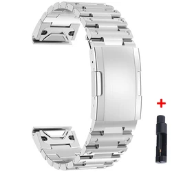 Stainless Steel Quick Fit Metal Watch Band - 22mm & 26mm Strap - 26mm (Silver - Tool)