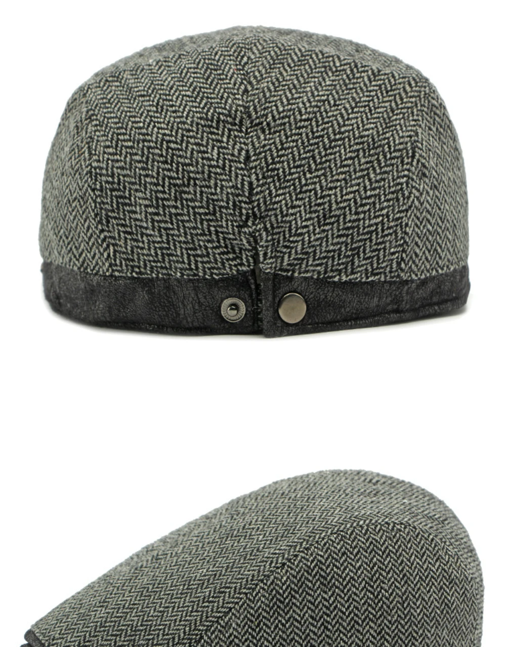 HT4958 Berets Männer Frauen Neue Herbst Winter Hut Gestreiften Wolle Baskenmütze Hut Männlich Weiblich Ivy Flache Kappe Einstellbare Fleece Gefüttert Baskenmütze Kappe – Detail 10