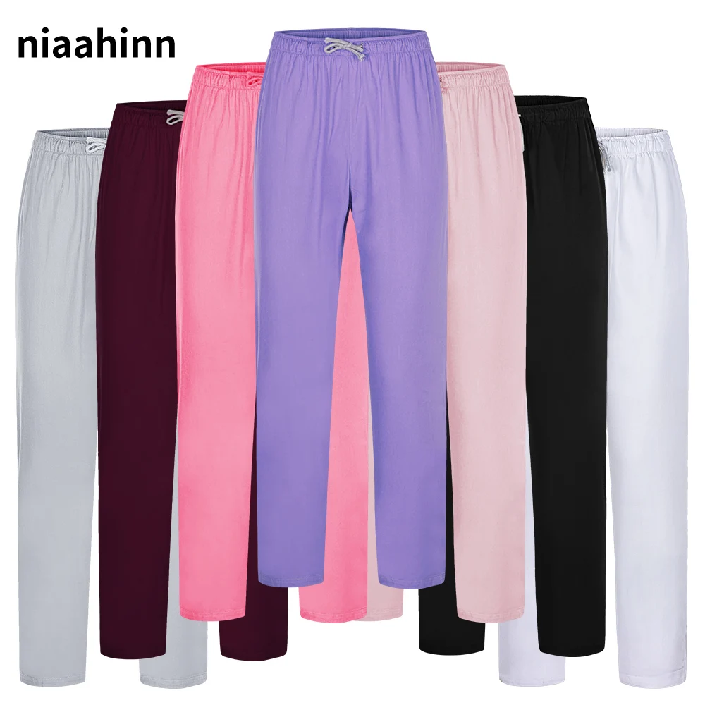 

Pure Color Scrubs Pants Nurse Accessories Lab Surgical Pants Unisex Pet Doctor and Nurse Uniform Work Pants Medical Doctor Pants