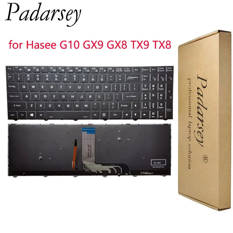 

Клавиатура с подсветкой Padarsey US для ноутбуков Hasee G10 GX9 GX8 TX9 TX8 TX7 для Clevo N960 N970 6-80-N815Z0-01D-1