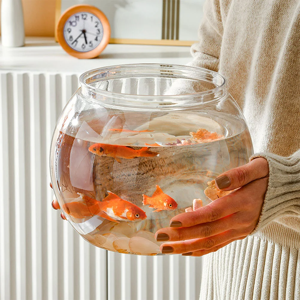 

Tank Bowl Vase Plastic Betta Round Terrarium Planter Bubble Hydroponic Aquarium Globe Bowls Clear Goldfish Pot Desk Tabletop