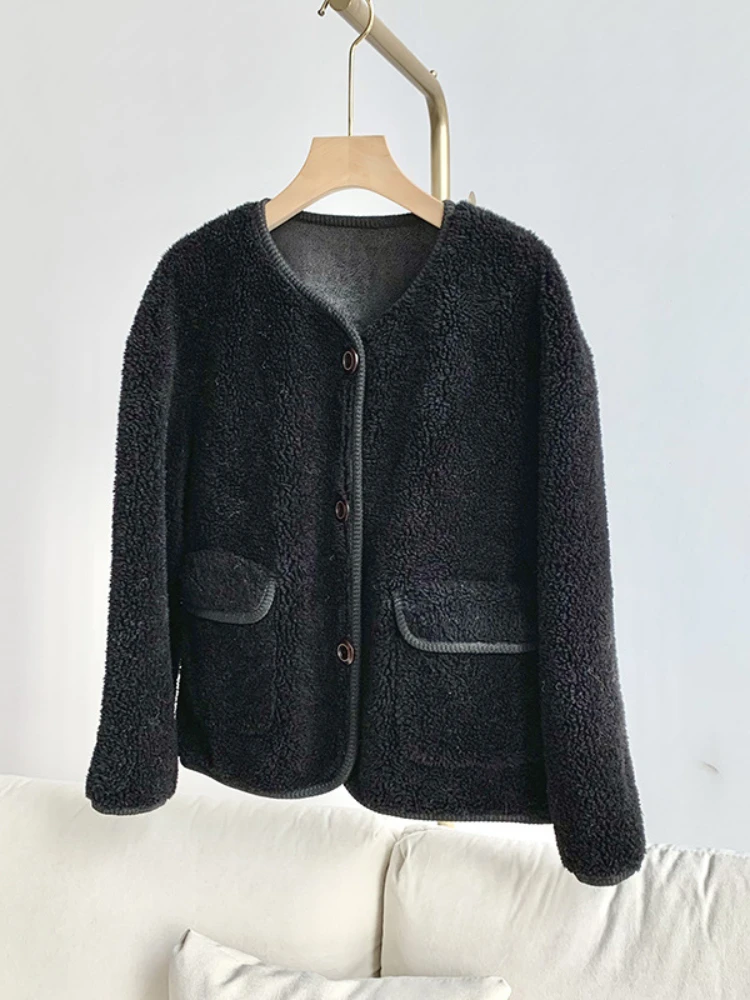 

Discount Real Fur Coat Winter Jacket Women Natural Weave Wool Fur Thick Warm Loose O-neck Outerwear Streetwear New Fashion