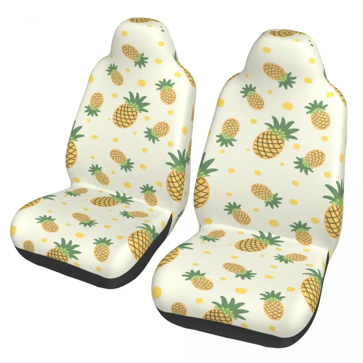 Yellow Pineapple Print Car Seat Covers