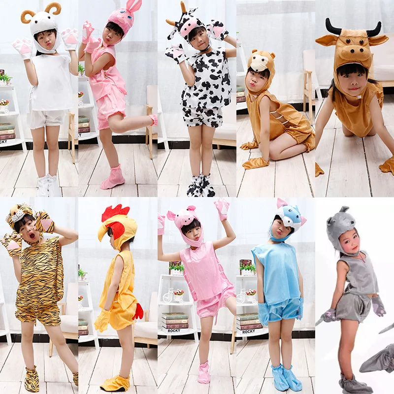 Children Day Cosplay Animal Costume Funny Holiday Party Cute Clothes Suit Children Short Sleeve Performance Stage Costume