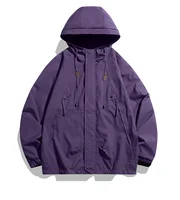 Men’s Cargo Windbreaker Jacket with Hood and Zipper