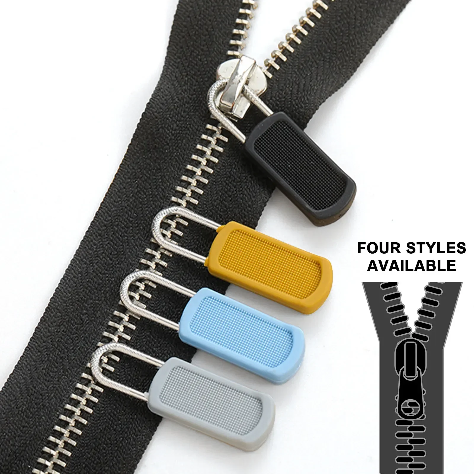 Zipper Repair Kit 10PCS Zippers Head Universal Zipper Repair Kit Replacement for Broken Buckle Travel Bag Suitcase Zipper Head DIY Sewing Craft