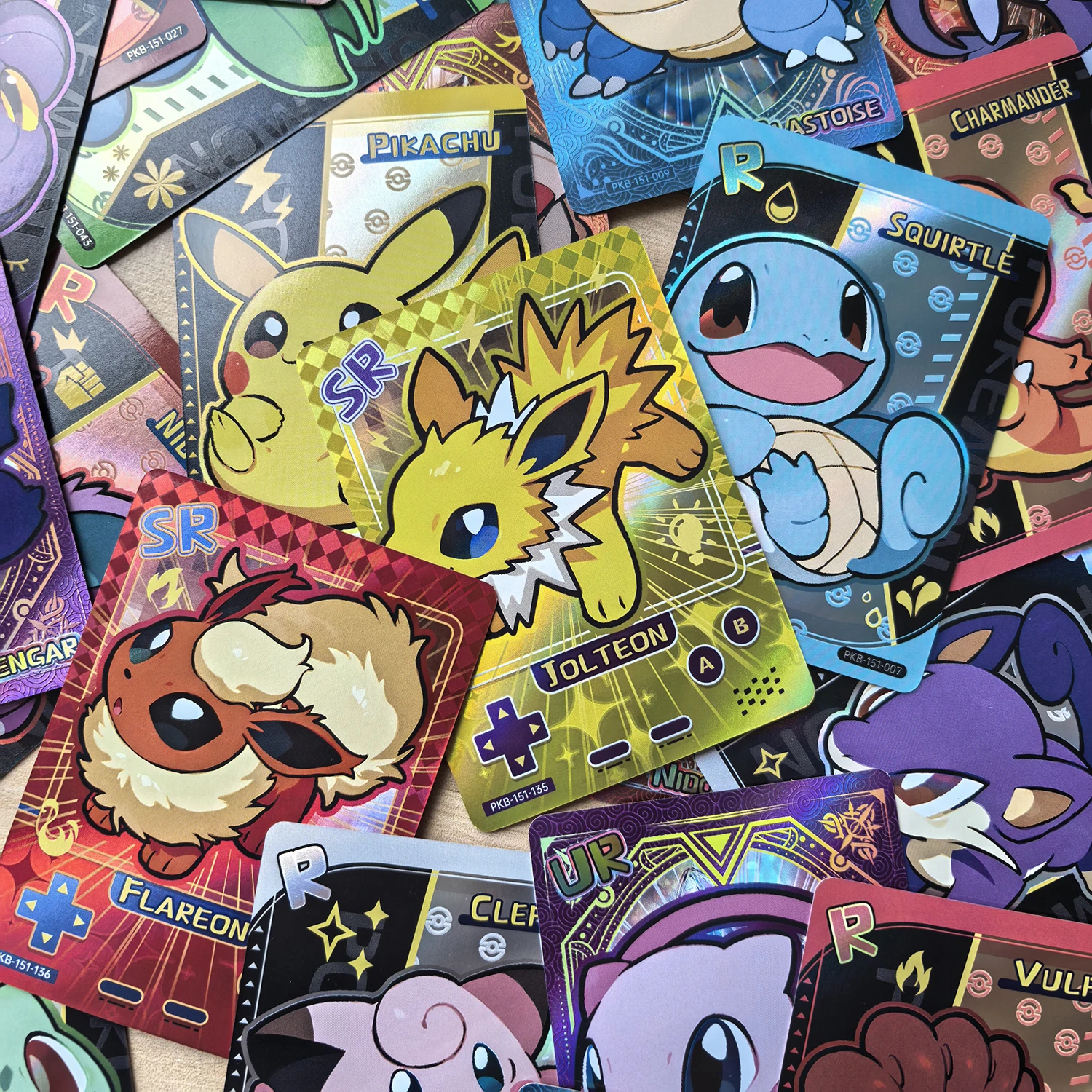 Shiny 59Pcs PokeBaBy Cute DIY Card Pokemon Holographic 1996 Q151 Anime Version Classical Collection Cards Gengar Charizard 5