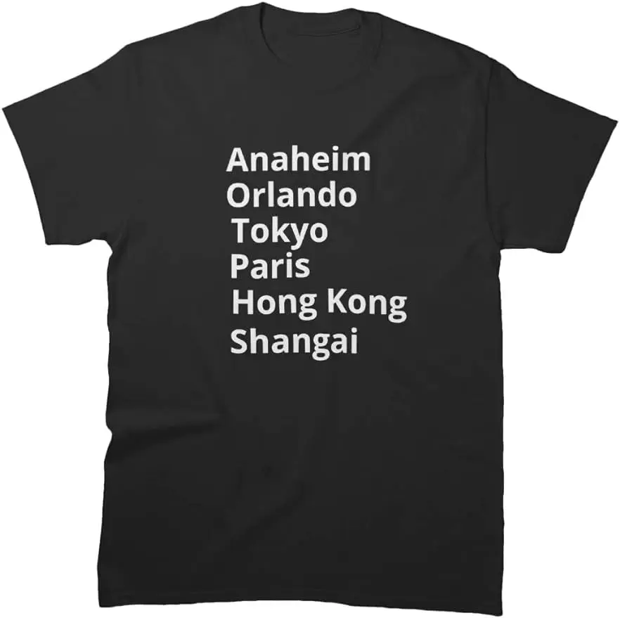 Camicia My Sleeve City Friends Anaheim Birthday Orlando Cotton Tokyo Tee Paris Hong Kong Shanghai T-Shirt Regalo Per Uomo Donna