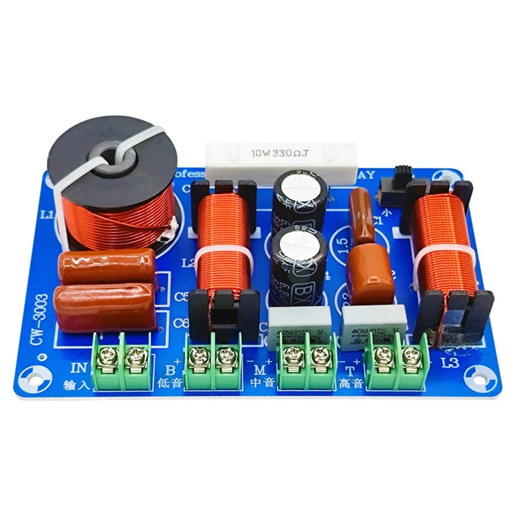 3 Ways 250W Audio Speaker Crossover Module Treble Medium Bass HiFi Audio Speaker Crossover 5200Hz-5500Hz DIY Home Audio Systems