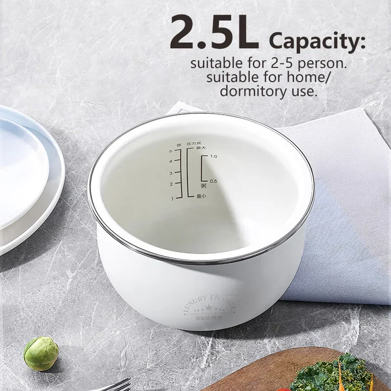 MOPRHY RICHARDS MR8701 Electric Pressure Cooker 2.5L Enamel Glaze Rice Cooker 70Kpa Pressure Quick Multifunction Cooking Pot