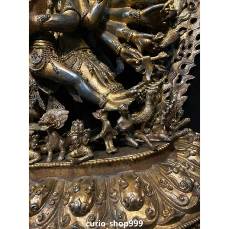 Фото 28 дюймов огромная старая буддистская статуя Будды Yamantaka Yama Dharmaraja №4