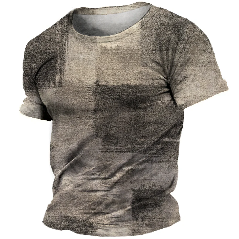 

Summer T Shirt For Mens 3d Stripes Print Streetwear Vintage Graphic T-Shirts Oversized Short Sleeve Tops Tees Shirt Men Clothing