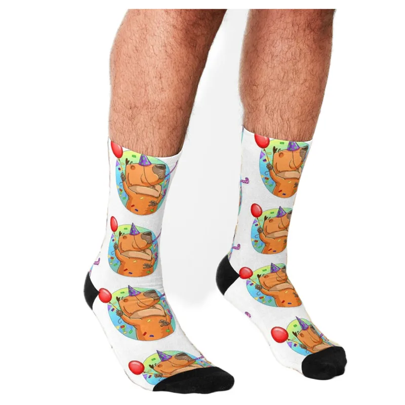 

Men's Funny socks Happy Capybara Balloons Socks harajuku Men Happy hip hop Novelty cute boys Crew Casual Crazy Socks for men
