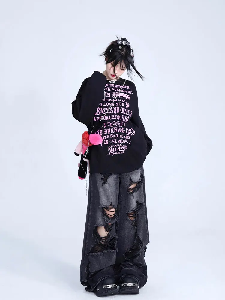 288 平成　y2k パンク　ロック　ストリート REDDACHiC Big Size Ripped Boyfriend Jeans Torn Damage