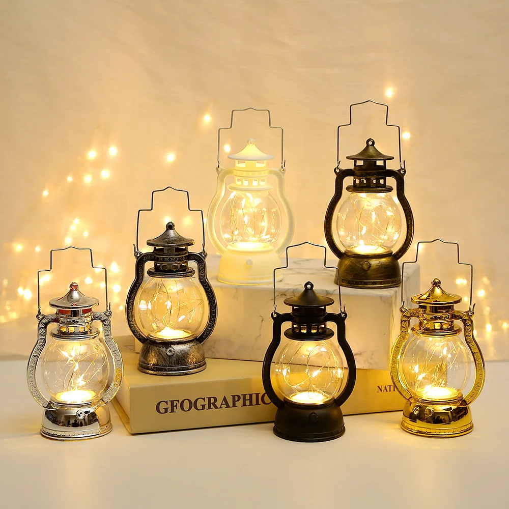 

LED retro small oil lamp, creative style lamp, romantic arrangement, decorative atmosphere, night light, portable pony lamp